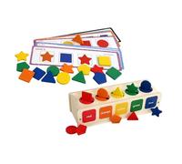 HEMOTON Giocattolo Montessori in Legno per Anni Scatola Forme e Colori per Sviluppo Coordinazione Mano-Occhio Controllo Dita e Pensiero Logico