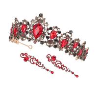 HEMOTON Gioielli da Sposa per Matrimonio Orecchini da Sposa Scintillanti Strass Corona di Strass Accessori da Fata per Costumi da Donna