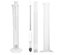HEMOTON Idrometro per Alcol Scala 0-100%, Set da 2 Pezzi in Plastico e Vetro, Misuratore Tasso Alcolico per Vino e Distillati, Cilindro Graduato da 100ml Bianco