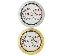 HEMOTON Igrometro Rotondo Mini 2 Pezzi per Strumenti Musicali e Chitarra, Misuratore di Umidità Facile da Installare in Metallo, Kit la Cura della Chitarra Acustica