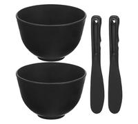 HEMOTON Kit per Maschere Viso in Silicone Nero Ciotola Graduata e Spatola per Miscelazione, Strumento Sicuro e Pratico per Uso in Spa e Saloni di Bellezza