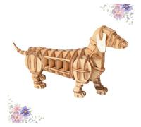 HEMOTON Kit Puzzle in Legno a Forma di Cane 3d di Assemblaggio Manuale Fatto a Mano, Set Educativo per Gioco Creativo per Esercitare Capacità Pratiche e Decorazione Casa Colore Casuale