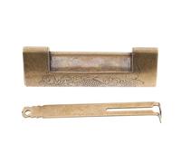 HEMOTON Lucchetto Retrò Resistente e Decorativo in Rame Dorato Incisioni Tradizionali Cinesi per Mobili e Scatole di Legno per Portagioie Vintage