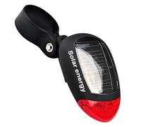 HEMOTON Luce Posteriore Solare per Bici LED, 3 modalità, 2 Pezzi | Risparmio Energetico, Illuminazione Continua, Corpo in Plastica Nera, Uso su Strada, Confezione Doppia
