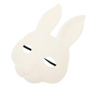 HEMOTON Maschera Coniglio Mezza Faccia Bianca per Carnevale e Halloween Accessorio Cosplay Leggero e Confortevole per Adulti e Maschera Animale da Festa Mascherata Natalizia e Zoo