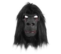 HEMOTON Maschera Gorilla Nero, Morbida, Traspirante, Atmosfera di Halloween | Peluche e Lattice, Apertura Occhi e Naso, Aspetto Realistico, per Carnevale, Teatro, Cosplay