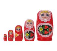 HEMOTON Matrioske Russe in Legno Fatto Mano Bambina Tema Fragola Decorazione da Tavolo Colorata e Impilabile per Collezionisti e Arredamento Scaffali
