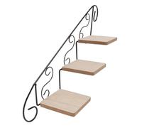 HEMOTON Mensola Muro Nero in Ferro Stile Campagna Porta Vasi da Parete per Interno ed Esterno Supporto Decorativo per Piante da Soggiorno Cucina e Balcone Resistente e Salve Spazio