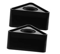 HEMOTON Microfono Portatile Per Interviste 2 Pezzi Logo Stazione Stampato in Abs Triangolare Nero, Bandiera Microfono Per Uso Professionale e Trasportabile