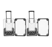 HEMOTON Mini Valigia Cosmetica in Plastica Trasparente 2 Pezzi Design Portatile e Stile Trolley, per Viaggio e Regalo di Compleanno