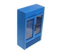 HEMOTON minifrigo mini giocattolo congelatore al frigorifero mini frigorifero giocattolo Cucina in miniatura di una casa delle bambole Di legno Blu