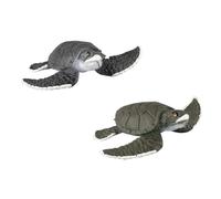 HEMOTON Modelli di Tartarughe Marine Realistiche in Plastica, Set da 2 Statuette di Animali Marini per Piccoli, Decorazioni Giocattolo Leggere e Durevoli per Gioco e Apprendimento