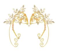 HEMOTON Orecchini Clip per Donna in Lega di Rame Color Oro, Design Creativo Ispirato a Fatine, Sicuri e Luminosi, per Matrimoni e Feste