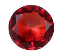 HEMOTON Ornamento Decorativo Diamante Rosso 2 Pezzi in Cristallo 60 Mm