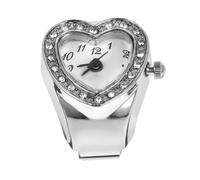 HEMOTON Orologio Anello da Dito Elastico Cuore Vintage con Quadrante Numerico al Quarzo Unisex Classico e Pratico per Uomo e Donna