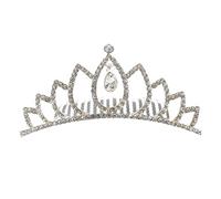 HEMOTON Pettine Corona da Sposa Strass Bianco in Lega, Leggero e Resistente, Accessorio Elegante per Chioma da Matrimonio e Cerimonia