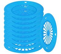 Hemoton Piatti di carta 10 pezzi in plastica per barbecue, piatti rotondi per barbecue, piatti ovali per hamburger, piatti rotondi per barbecue all'aperto, picnic, feste, pasti, patatine, panini, piatti di carta blu, 25,4 cm