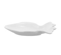 HEMOTON Piatto in Porcellana Bianco a Forma di Pesce, Piccolo Vassoio Versatile per Sushi, Antipasti e Dessert, Facile da Pulire, per Feste