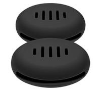 HEMOTON Porta Spugnetta in Silicone Nero 2 Pezzi Capiente di Rottura Ventilazione a Strisce per Viaggio dal Design Raffinato alla Moda