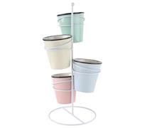 HEMOTON Portafiori in Ferro Battuto a Livelli, Supporto per Vaso di Fiori Creativo e Mensola per Piante, Portavaso Decorativo da Interno e Balcone per Stoccaggio Domestico