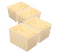 HEMOTON Pressa per Formaggio di Soia 4 Pezzi in Plastica Beige Superficie Liscia e Risparmio di Lavoro per Uso Domestico nella Preparazione del Tofu