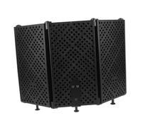 HEMOTON Protezione Insonorizzata per Microfono Cinque Porte in Abs ed Eva, Schermo Fonoassorbente Pieghevole Supporto, Copertura Isolante per Registrazioni Vocali Professionali da Tavolo