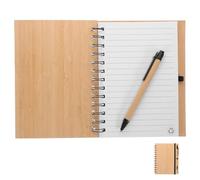 HEMOTON Quaderno a Set Unico con in Bambù Beige, Design Portatile e Creativo, Pagine Ampie per di Lavoro per Studenti e Professionisti
