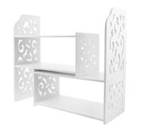 HEMOTON Scaffale da Scrivania in Legno Plastico Bianco per Libri Studenti | Organizza gli Oggetti, Salva Spazio sulla Scrivania, Finitura Liscia, Motivo Casuale