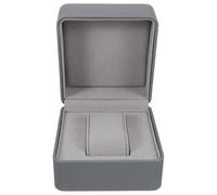 HEMOTON Scatola Porta Orologio Singolo in Pelle Grigia Custodia da Viaggio Compatta con Cuscino Organizer Portatile per Orologi da Polso Regalo Elegante per Uomo e Donna