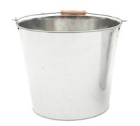 HEMOTON Secchio per Cenere in Ferro Manico, Argento, 25 CM | Caminetto e Brace, Diametro Base 18cm, Pala per Carbone, Leggero e Salvaspazio