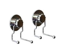 HEMOTON Set 2 Pezzi Appendini Appendini da Parete Moderni in Metallo Doppio Gancio e Ventosa Extra Forte per Camera da Letto e Cucina Riutilizzabili e Smontabili