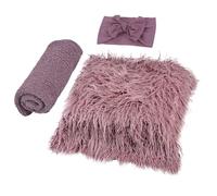 HEMOTON Set 3 Pezzi Coperta per Fotografia Bambino Fascia per Capelli e Stoffa Morbida per Accessori Fotografici i Primi Due Mesi