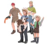 HEMOTON Set 4 Figurine Contadini in Miniatura Realistica, Giocattolo Educativo di Simulazione Personaggi Contadini per Giochi e Decorazioni Casa
