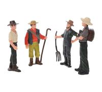 HEMOTON Set 4 Figurine di Braccianti Agricoli in Materiale Ecologico, Modelli Realistici per Paesaggi in Miniatura e Gioco Educativo, Decorazioni Fattoria e Cortile