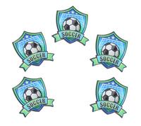 HEMOTON Set 5 Spille da Bavero da Bavero in Metallo in Metallo a Forma di Pallone da Calcio Spilla Smaltata da Calcio Lega di Zinco Distintivo Commemorativo Accessorio Sportivo