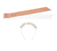 HEMOTON Set Compleanno con Corona Happy Birthday in Lega Resistente, Fascia Elegante per Donna e Bambina, Accessori Festa per Celebrazioni e Party di Compleanno