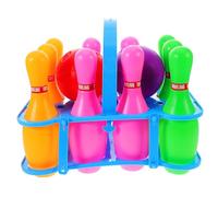 HEMOTON Set da Bowling in Plastica Colorata 19 Cm 6 Birilli e Pallina - Gioco Interattivo Indoor per Asilo e Casa, attività Motoria e Coordinazione Genitori-Figli