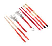 HEMOTON Set Di Batteria Completo Per Esercitarsi Bacchette in Legno Bacchette in Nylon Spazzole Bacchette Martelletto Custodia in Sicuro Per Gli Studenti