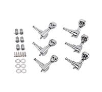 HEMOTON Set di Meccaniche per Chitarra e Basso a Forma di Teschio Argento, 3 Sinistre e 3 Destre, in Metallo, Stile Vintage per Migliorare Suono e Fissare le Corde Gc209b