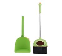 HEMOTON Set di Pulizia per Scopa Mini e Paletta a Forma di Dinosauro in Plastica Verde, Salvaspazio, per attività Domestiche Indoor per Sviluppare Buone Abitudini