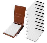 HEMOTON Set di Taccuini per Note A7 Copertina in PU e Penna | 10 Ricariche, Formato Compatto 3x5, Angoli Arrotondati, Cuciture Strette, per Annotazioni e Registro