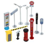 HEMOTON Set Giocattoli Segnali Stradali in Abs, Mini Segnali di Traffico Educativi Sicuri e Resistenti, Gioco Didattico per Apprendere Regole e Sicurezza Stradale