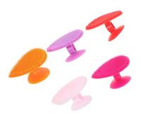 HEMOTON Spazzola da Bagno Bifacciale in Silicone a Forma di Cuore, Set 5 Pezzi, Massaggio Multifunzionale Capelluto e Corpo, Spazzola Shampoo per Chioma Ragazzo Ragazza, Colore Casuale