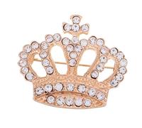 HEMOTON Spilla a Forma di Corona Strass e Perle, Spilla da Donna Decorativa per Giacche e Cappotti, Accessorio Elegante per Abbigliamento Femminile