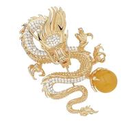 HEMOTON Spilla a Forma di Drago Cinese Spillo, Accessorio Moda Femminile Elegante per Abiti e Scialli, Regalo Drago per Donna per Feste, Anniversari e Capodanno Cinese