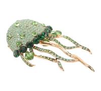 HEMOTON Spilla a Forma di Medusa Strass Verde, Spilla di Sicurezza per Vestiti e Cappelli, Gioielli da Ballo per Donne, Accessorio Elegante per Abito da e Moda Femminile