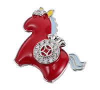 HEMOTON Spilla da Bavero a Forma di Cavallo 2026 Strass Rosso, Spilla da Risvolto Zodiacale Resistente allo Sbiadimento, Accessorio Leggero per Sciarpa, Cappello e Abbigliamento Femminile