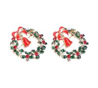 HEMOTON Spilla di Natale in Lega 2 Pezzi Decorazione Floreale a Corona Spilla Creativa per Seno per Abbigliamento e Accessori Donna per Feste Natalizie e Costumi