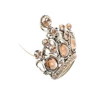 HEMOTON Spilla Tiara Corona in Lega Strass Spilla da Bavero per Donna Accessorio Leggero per Abiti Borse e Foulard