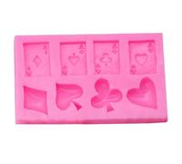 HEMOTON Stampo in Silicone Rosa per Dolci Design Creativo a Forma di Carte da Poker, Multiuso per Decorazioni Fai-da-te su Cioccolato e Gelatina